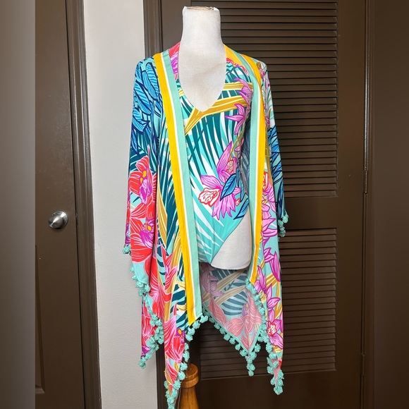 Trina Turk | Swim | Nwt Trina Turk Floral Swimsuit With Matching Cover ...